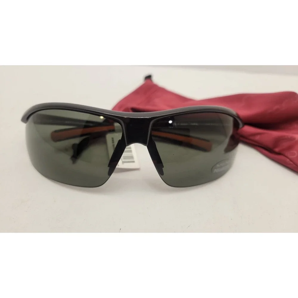Suncloud Zephyr Polarized Sunglasses Black Orange Wrap Sport Fishing Golf NWat